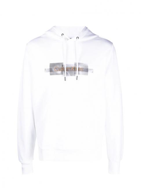 BOX STRIPED LOGO Bluza z kapturem Jasnobiały - Bluzy męskie