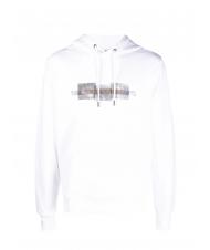 CALVIN KLEIN BOX STRIPED LOGO Bluza z kapturem Jasnobiały - Bluzy męskie - 4