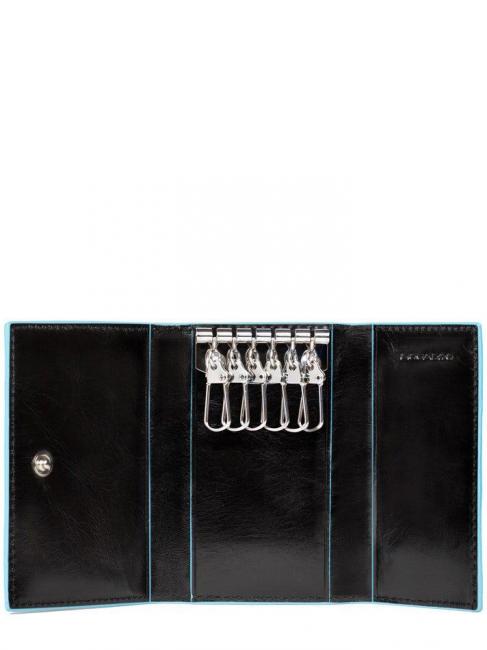 BLUE SQUARE Etui na klucze sk&oacute;rzane Czarny - Brelok