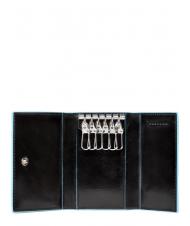 PIQUADRO BLUE SQUARE Etui na klucze sk&oacute;rzane Czarny - Brelok - 2