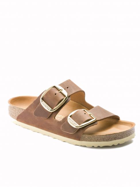 ARIZONA BIG BUCKLE Sandały ze sk&oacute;ry olejowanej koniak - Buty uniseks