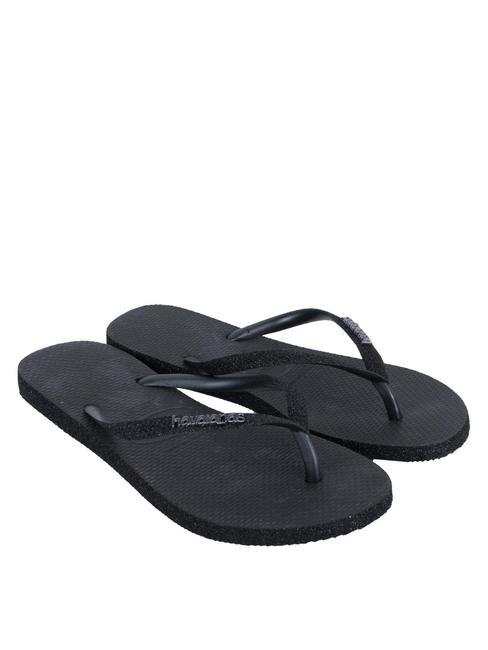 SLIM SPARKLE Klapki CZARNY - Buty damskie