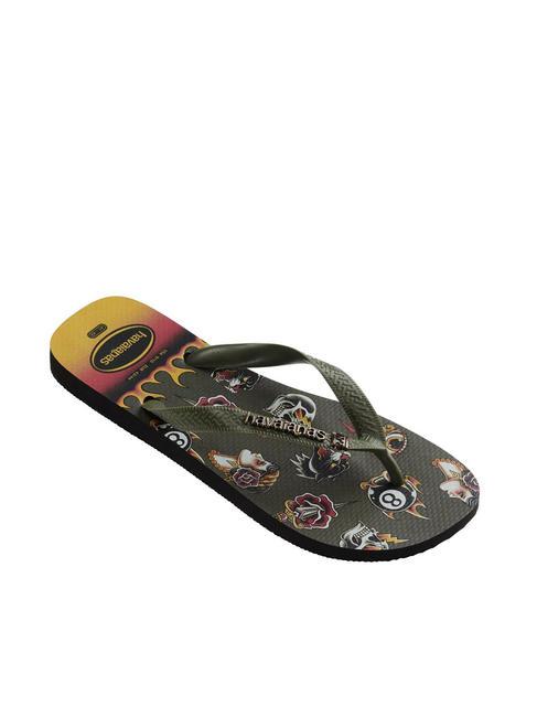 TOP TRIBO Klapki czarny/mech - Buty męskie