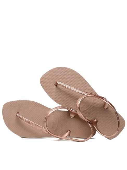 FLASH URBAN  Klapki r&oacute;żowy/złoty - Buty damskie