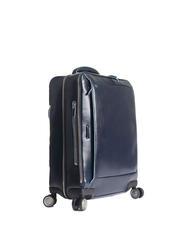PIQUADRO BLUE SQUARE Sk&oacute;rzany w&oacute;zek na bagaż podręczny, uchwyt na laptopa 15,6" niebieski - Bagaż podręczny - 4