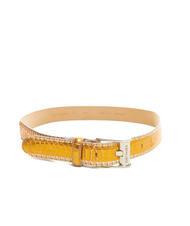 TRUSSARDI XENO Pasek sk&oacute;rzany laminowany, skracany - Paski