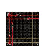 POLLINI TWILL CHAIN Szalik z nadrukiem czarny i czerwony - Szaliki - 4