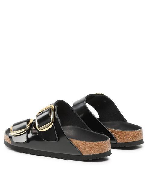 ARIZONA Big Buckle Sandały sk&oacute;rzane świecić na czarno - Buty uniseks
