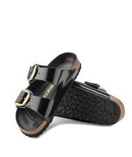 BIRKENSTOCK ARIZONA Big Buckle Sandały sk&oacute;rzane świecić na czarno - Buty uniseks - 8