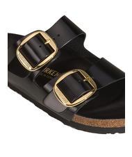 BIRKENSTOCK ARIZONA Big Buckle Sandały sk&oacute;rzane świecić na czarno - Buty uniseks - 7