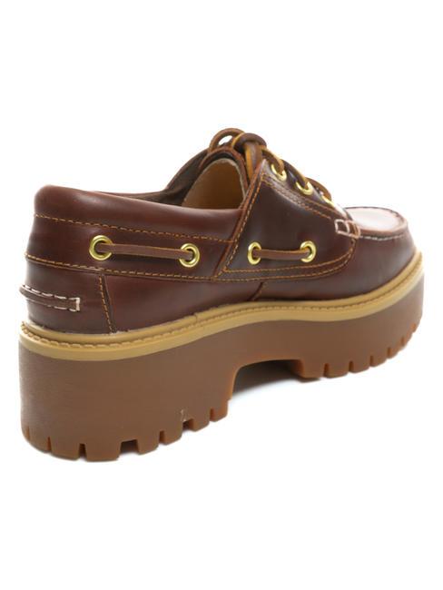 BOAT Wysokie sk&oacute;rzane buty żeglarskie piwo korzenne - Buty damskie