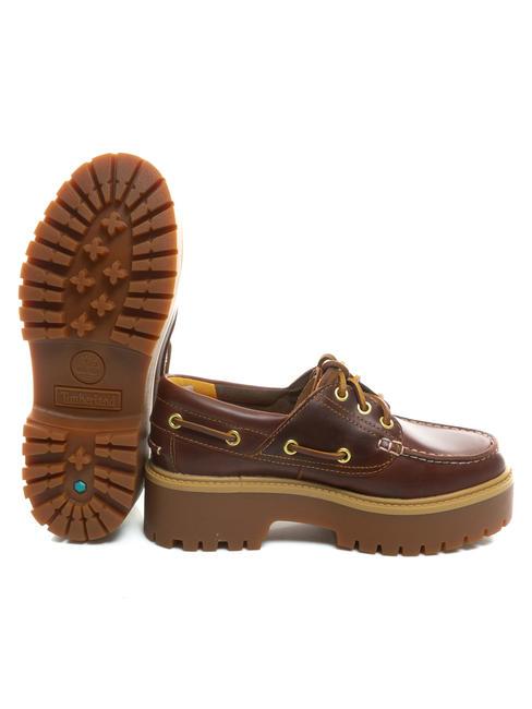 BOAT Wysokie sk&oacute;rzane buty żeglarskie piwo korzenne - Buty damskie