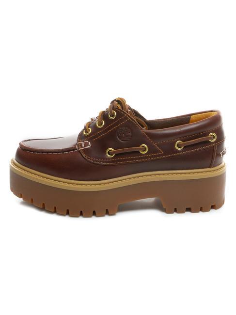 BOAT Wysokie sk&oacute;rzane buty żeglarskie piwo korzenne - Buty damskie