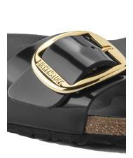 BIRKENSTOCK MADRID BIG BUCKLE Sandały ze sk&oacute;ry lakierowanej świecić na czarno - Buty damskie - 5