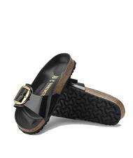 BIRKENSTOCK MADRID BIG BUCKLE Sandały ze sk&oacute;ry lakierowanej świecić na czarno - Buty damskie - 6