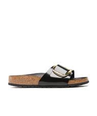 BIRKENSTOCK MADRID BIG BUCKLE Sandały ze sk&oacute;ry lakierowanej świecić na czarno - Buty damskie - 2