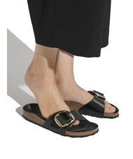 BIRKENSTOCK MADRID BIG BUCKLE Sandały ze sk&oacute;ry lakierowanej świecić na czarno - Buty damskie - 8