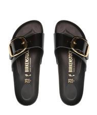 BIRKENSTOCK MADRID BIG BUCKLE Sandały ze sk&oacute;ry lakierowanej świecić na czarno - Buty damskie - 3