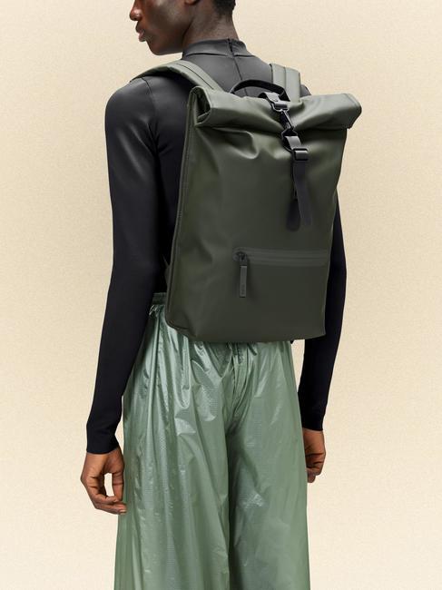 ROLLTOP RUCKSACK Duży wodoodporny plecak zielony - Plecaki szkolne i rekreacyjne