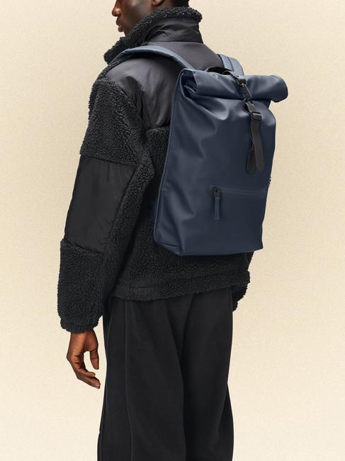 ROLLTOP RUCKSACK Duży wodoodporny plecak marynarka wojenna - Plecaki szkolne i rekreacyjne