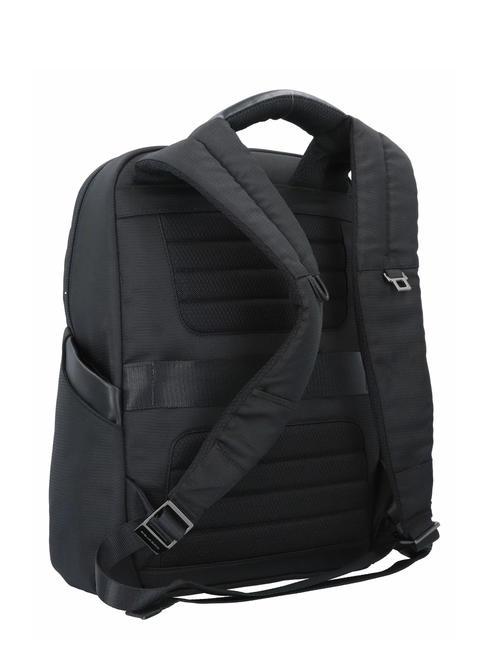 WALLABY Plecak ze sk&oacute;ry i materiału, uchwyt na laptopa 14" Czarny - Plecaki na laptopa do pracy
