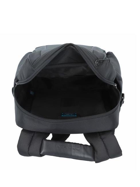 WALLABY Plecak ze sk&oacute;ry i materiału, uchwyt na laptopa 14" Czarny - Plecaki na laptopa do pracy