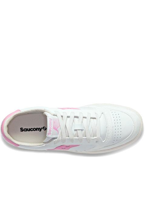 JAZZ COURT Sk&oacute;rzane trampki biały/r&oacute;żowy - Buty męskie