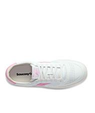 SAUCONY JAZZ COURT Sk&oacute;rzane trampki biały/r&oacute;żowy - Buty męskie - 3