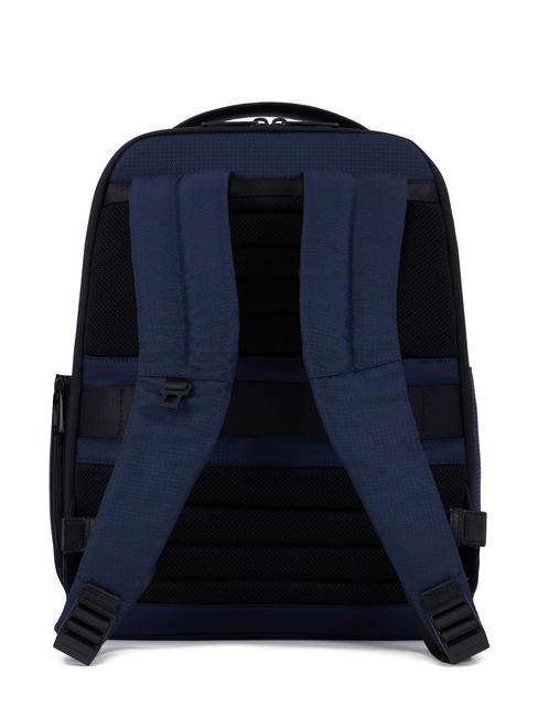 WOLLEM Plecak ze sk&oacute;ry i materiału, uchwyt na laptopa 14" niebieski - Plecaki na laptopa do pracy
