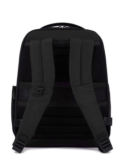 WOLLEM Plecak ze sk&oacute;ry i materiału, uchwyt na laptopa 14" Czarny - Plecaki na laptopa do pracy