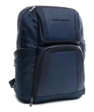 PIQUADRO WALLABY Plecak ze sk&oacute;ry i materiału, uchwyt na laptopa 14" - Plecaki na laptopa do pracy