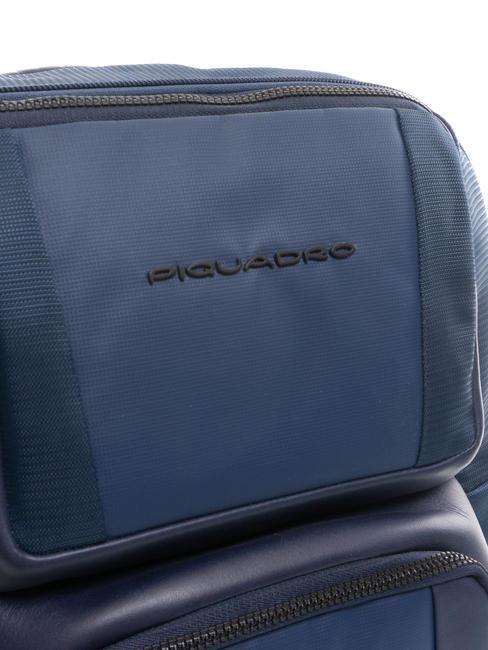 WALLABY Plecak ze sk&oacute;ry i materiału, uchwyt na laptopa 14" niebieski - Plecaki na laptopa do pracy