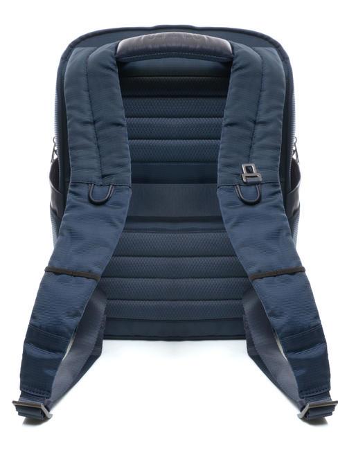 WALLABY Plecak ze sk&oacute;ry i materiału, uchwyt na laptopa 14" niebieski - Plecaki na laptopa do pracy