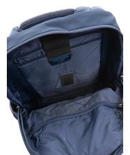 PIQUADRO WALLABY Plecak ze sk&oacute;ry i materiału, uchwyt na laptopa 14" niebieski - Plecaki na laptopa do pracy - 5