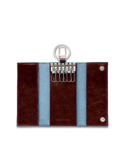 BLUE SQUARE Etui na klucze sk&oacute;rzane  MAHOŃ - Brelok