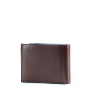 PIQUADRO BLUE SQUARE Portfel sk&oacute;rzany z klapką MAHOŃ - Portfele męskie - 4