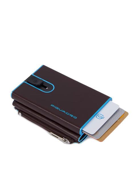BLUE SQUARE Portfel sk&oacute;rzany z systemem przesuwnym MAHOŃ - Portfele męskie