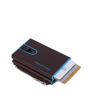 PIQUADRO BLUE SQUARE Portfel sk&oacute;rzany z systemem przesuwnym MAHOŃ - Portfele męskie - 2