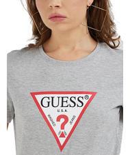 GUESS ORIGINAL LOGO Koszulka tr&oacute;jkątna jasny melanż szary m - Koszulki i topy damskie - 4