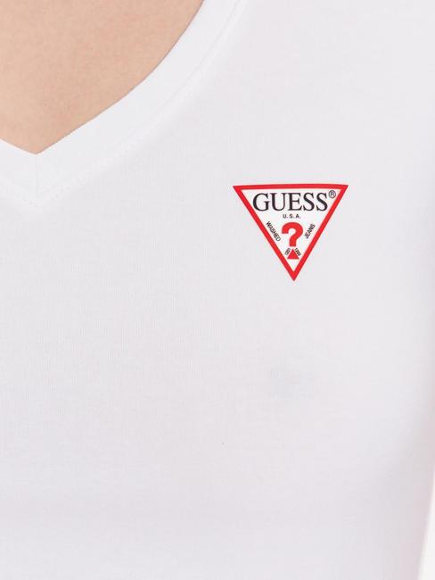 MINI TRIANGLE Koszulka z dekoltem w serek czysto biały - Koszulki i topy damskie