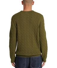 TIMBERLAND P-B LAMBWOOL Sweter z okrągłym dekoltem z mieszanki wełny ciemnooliwkowy - Koszulki męskie - 2