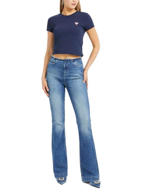MINI TRIANGLE Koszulka typu slim-fit zaczerniony niebieski - Koszulki i topy damskie