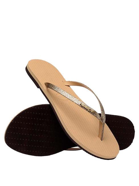 YOU GLITTER Klapki złoty - Buty damskie