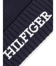 TOMMY HILFIGER MONOTYPE BEANIE Czapka z bawełny i wełny kosmiczny niebieski - Włosy - 3