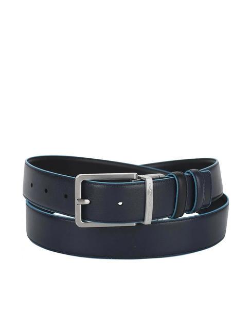 BLUE SQUARE Pasek odwracalny czarno-niebieski - Paski