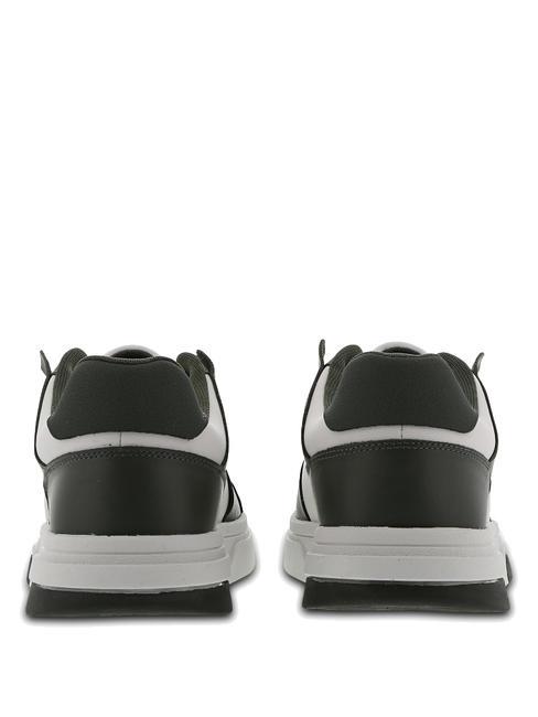 TOMMY JEANS Leather Cupsole Sk&oacute;rzane trampki cynowo-zielony/ecru - Buty męskie