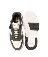 TOMMY HILFIGER TOMMY JEANS Leather Cupsole Sk&oacute;rzane trampki cynowo-zielony/ecru - Buty męskie - 5