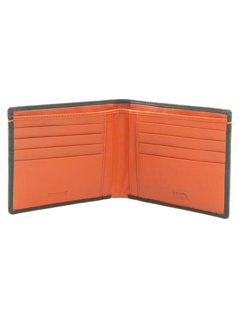 COLOR WALLET Portfel sk&oacute;rzany brązowy/pomarańczowy - Portfele męskie