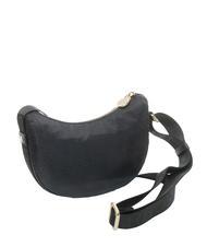 BORBONESE HOBO LUNA MINI ECO LINE Torba na ramię ciemny czarny - Torby damskie - 2
