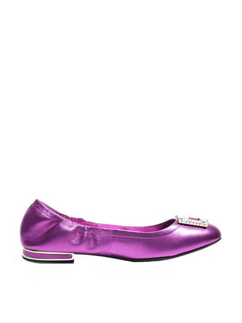 MICKLE Baleriny sk&oacute;rzane fuksja - Buty damskie
